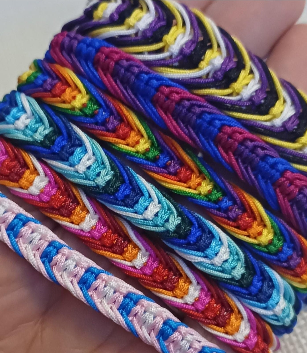 LGBTQIA+ Adjustable Handmade Woven Friendship Bracelets. MLM, Non Binary, Transgender, Lesbian, Bisexual, Rainbow. Perfect Gift.