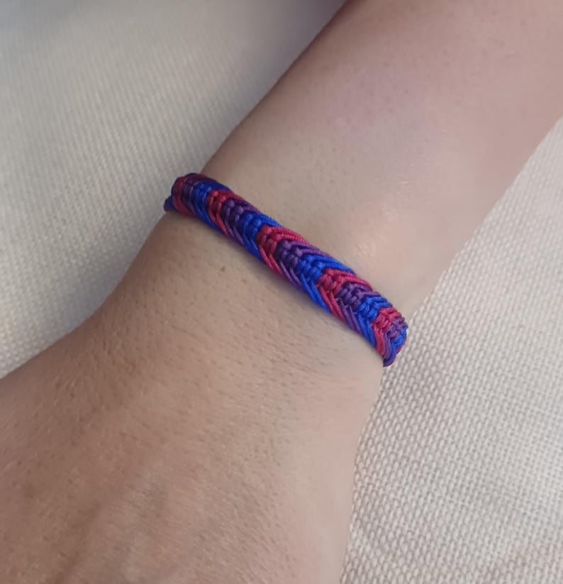 LGBTQIA+ Adjustable Handmade Woven Friendship Bracelets. MLM, Non Binary, Transgender, Lesbian, Bisexual, Rainbow. Perfect Gift.
