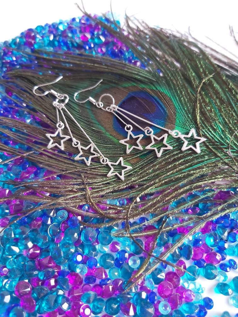 Star dangle drop earrings