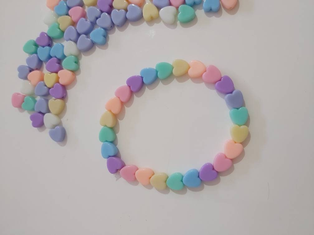 Kawaii, harajuku pastle rainbow bead bracelet.