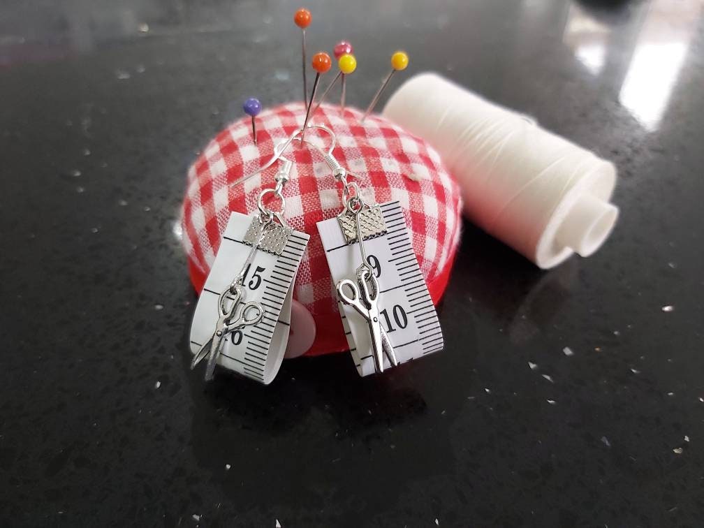 sewing earrings.