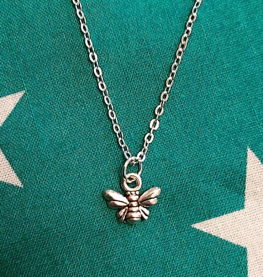 bumblebee necklace and earrings.