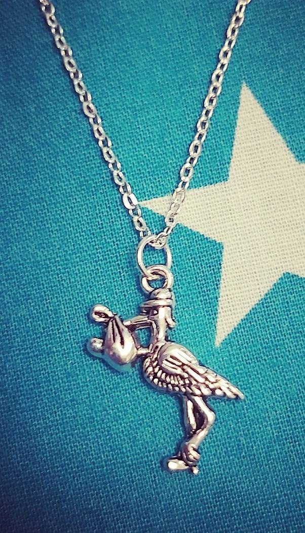 Stork and Baby Tibetan jewellery set