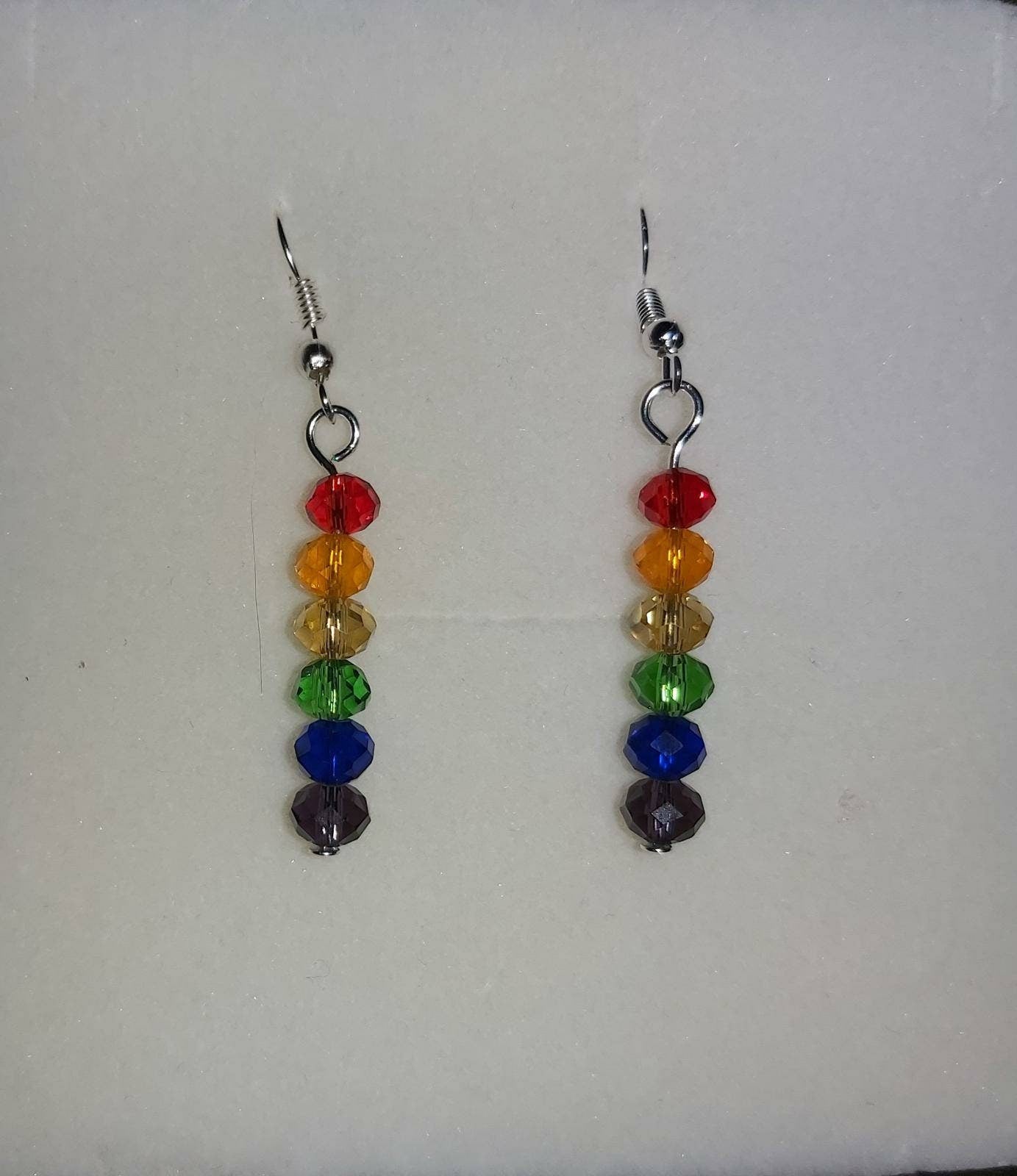 Rainbow Drop Earrings Glass