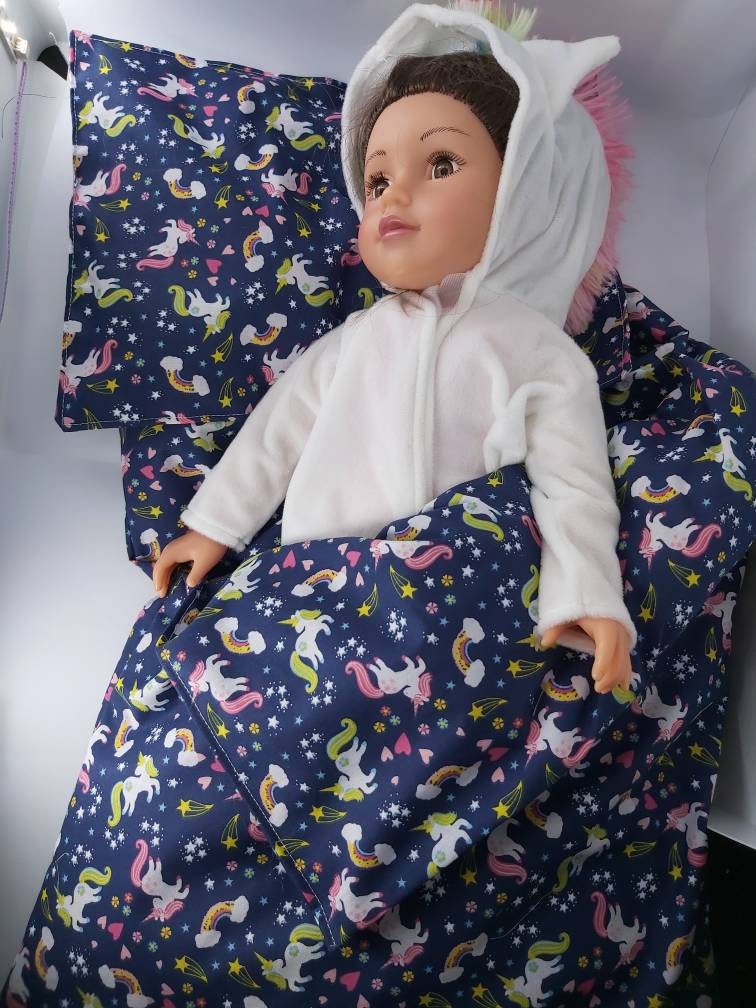 Dolls Sleeping Bag. Hand sewn. Soft fabric