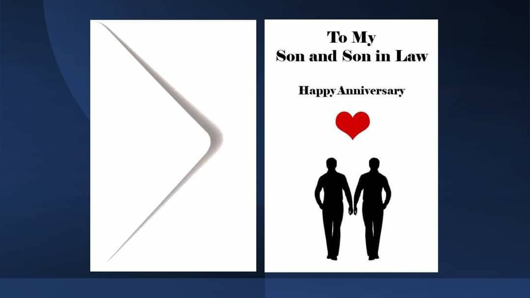 Son and Son in Law Card Anniversary LGBT
