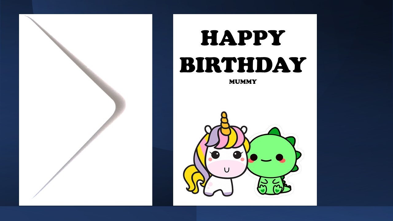 Birthday Dinosaur and Unicorn Card