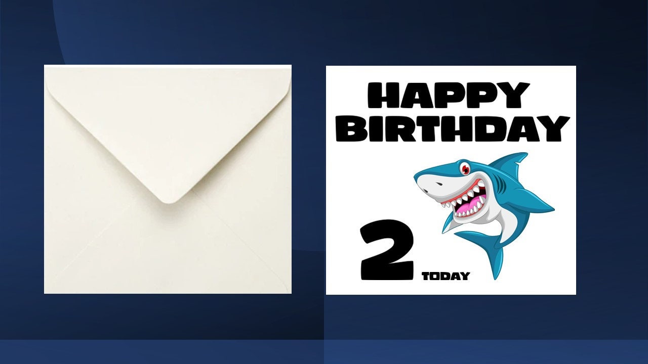 Shark Birthday Card Kids Age Card