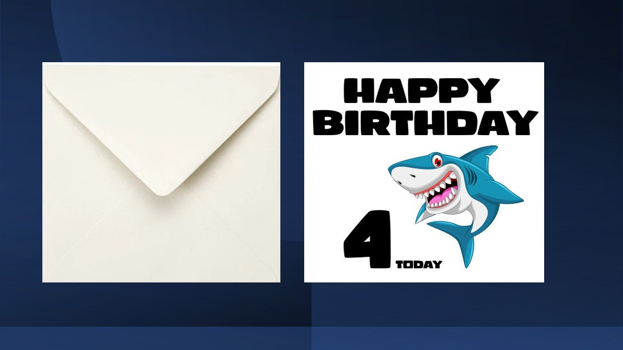Shark Birthday Card Kids Age Card
