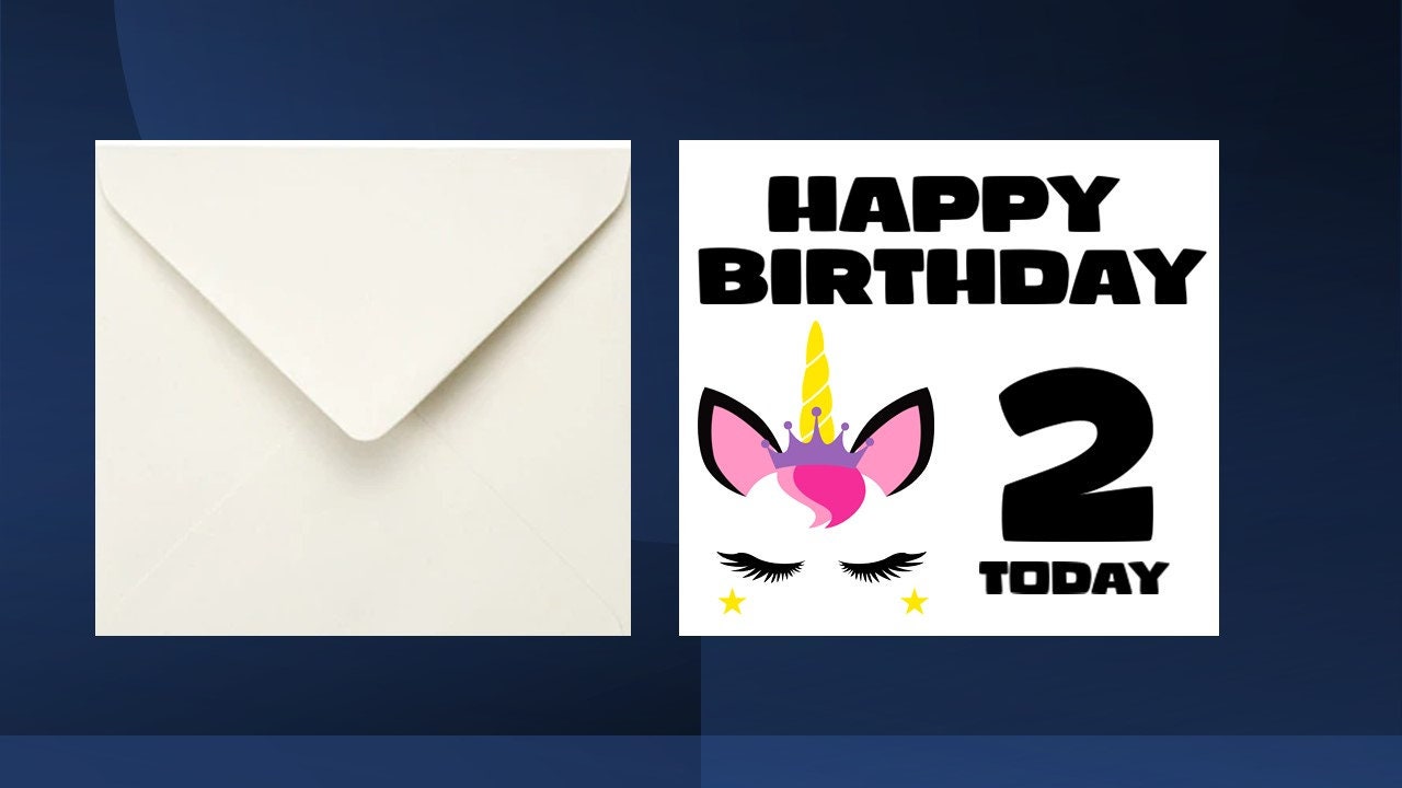 Unicorn Birthday Card Kids Age Card