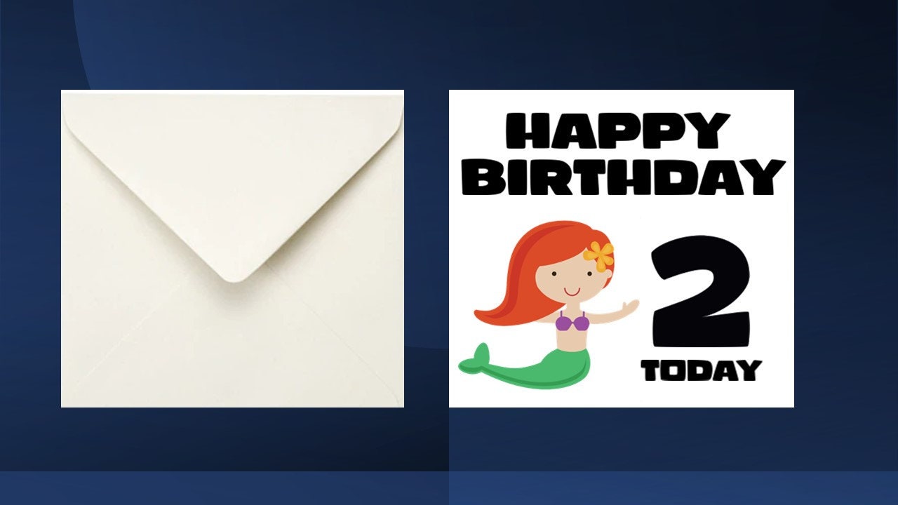 Mermaid Birthday Card Kids Age Card