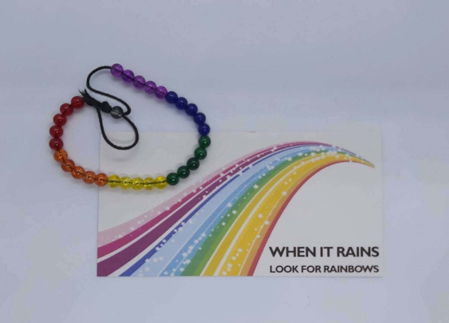 Rainbow Glass Bead Adjustable bracelet