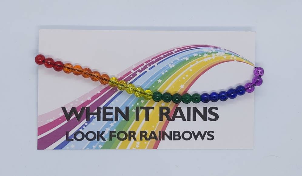 Rainbow Glass Bead Adjustable bracelet