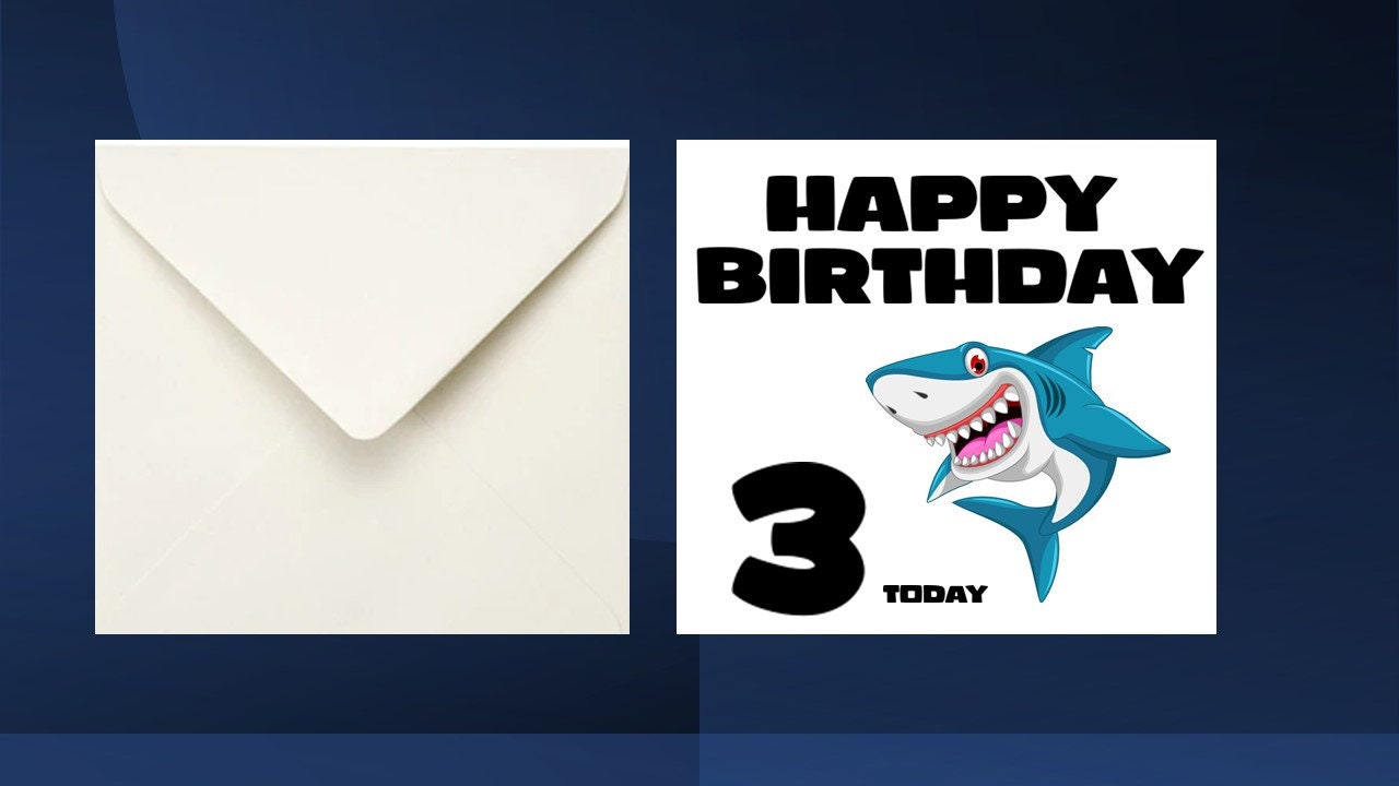 Shark Birthday Card Kids Age Card
