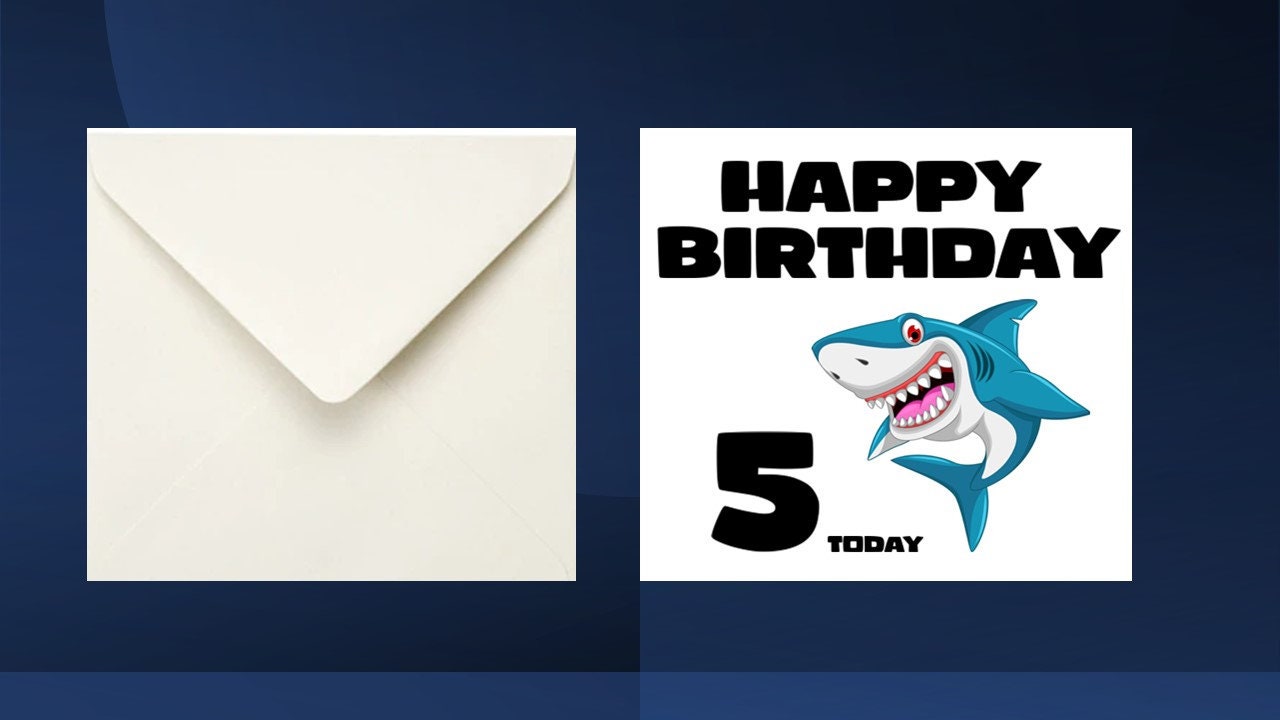 Shark Birthday Card Kids Age Card