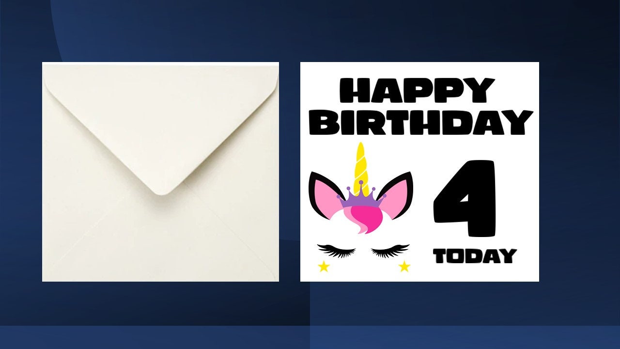 Unicorn Birthday Card Kids Age Card