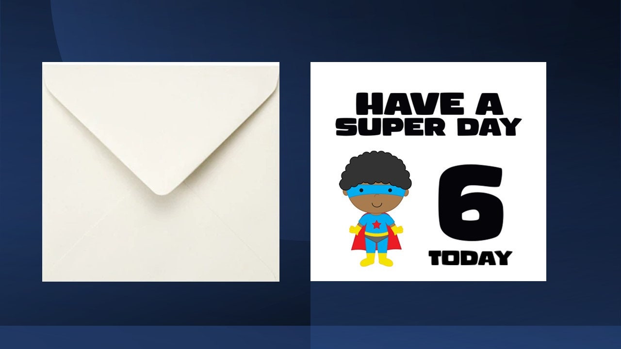 Super Hero Birthday Card Kids Age Card