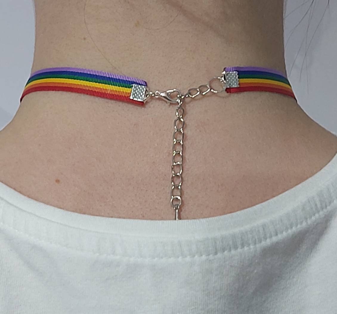 Rainbow Choker necklace Adjustable