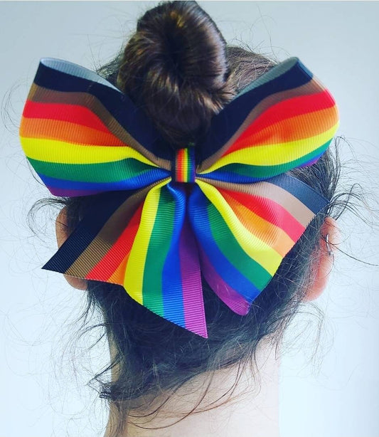 Inclusive Rainbow Hair Bow