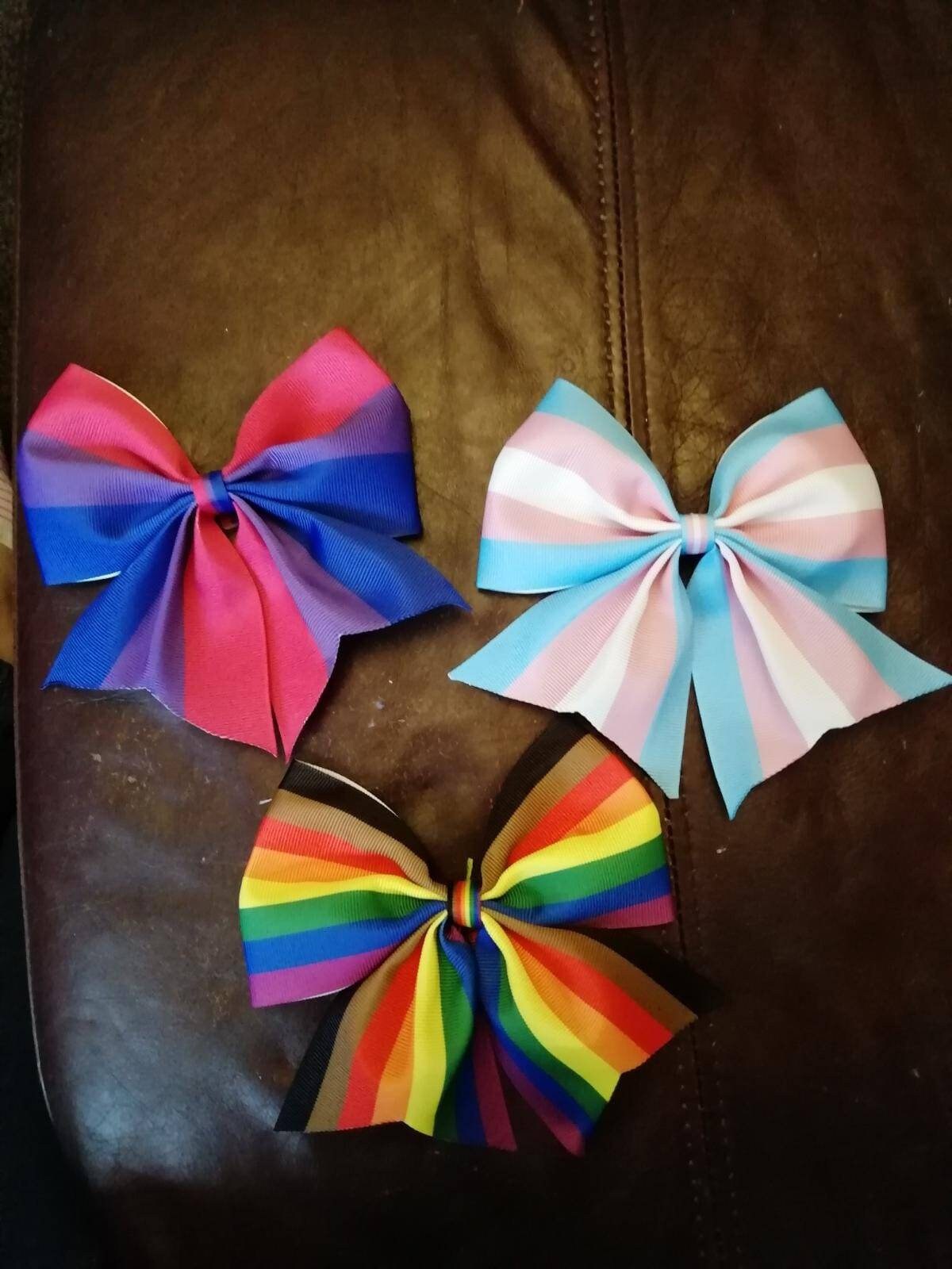 Inclusive Rainbow Hair Bow