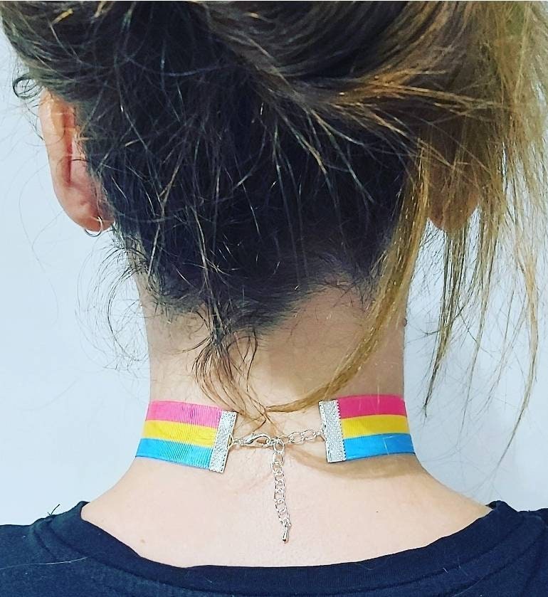 Genderfluid Pride Choker necklace Adjustable