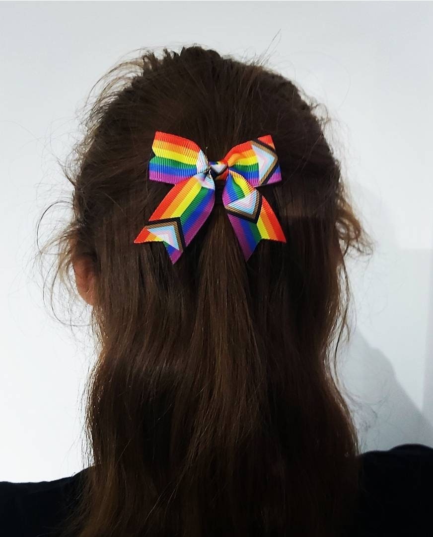 Progressive Rainbow Hair Bow