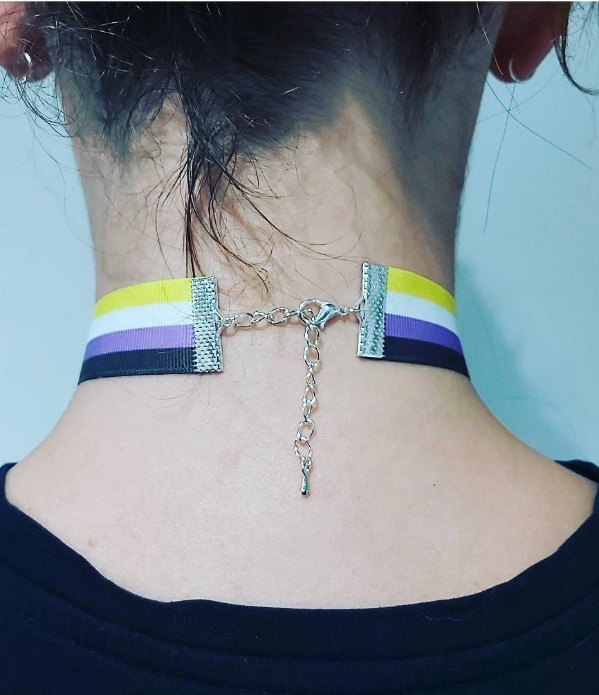 Genderfluid Pride Choker necklace Adjustable