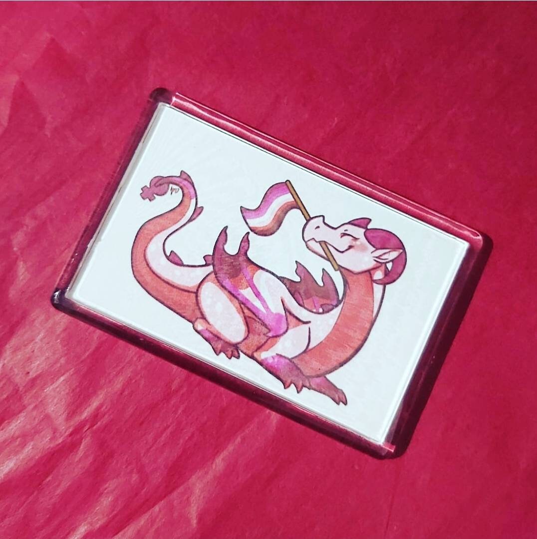 Lesbian Dragon Fridge Magnet