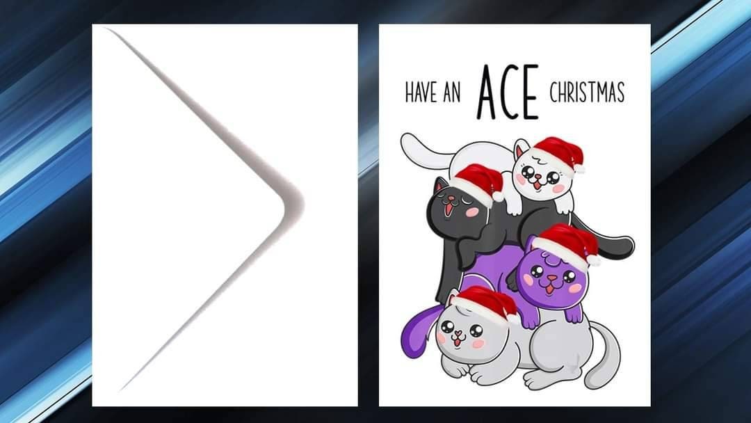 Asexual Christmas Card Ace Cats