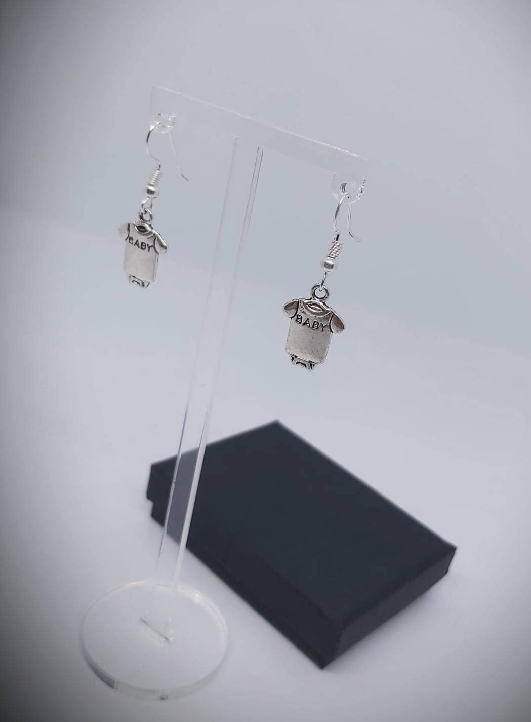 Cute ABDL baby vest earrings Tibetan silver
