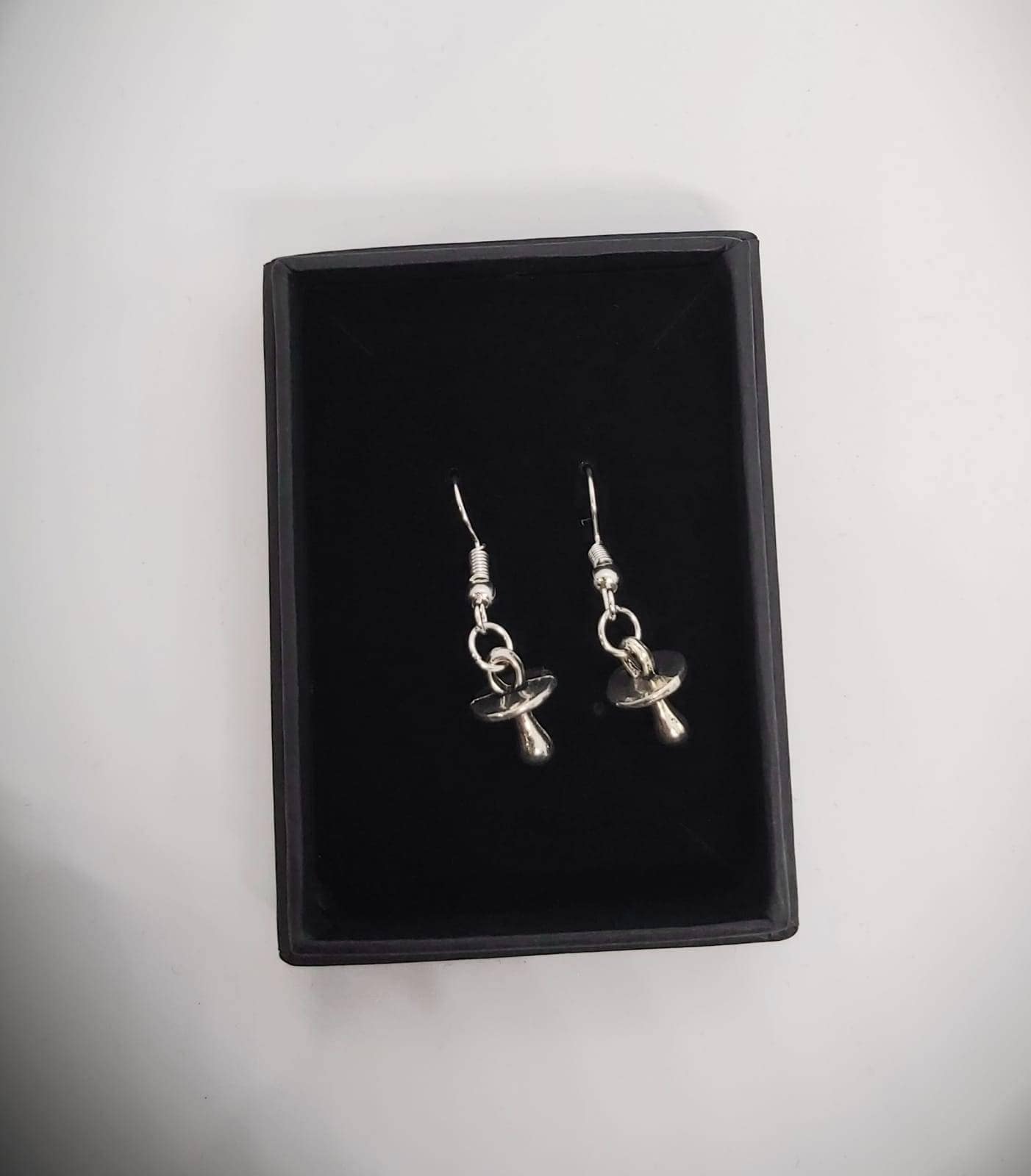 Cute ABDL baby dummie , pacifier earrings Tibetan silver