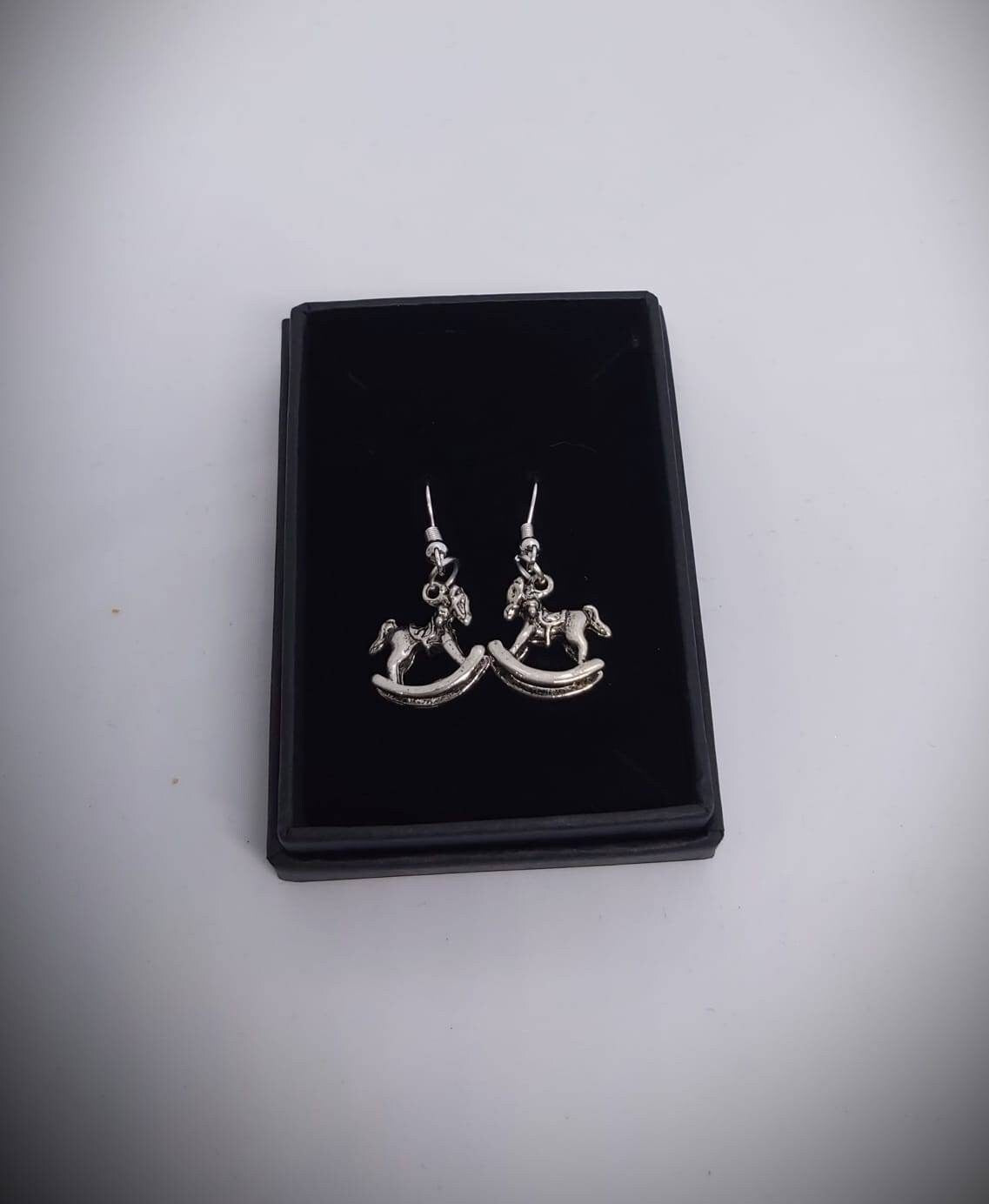 Cute Rocking horse earrings Tibetan silver