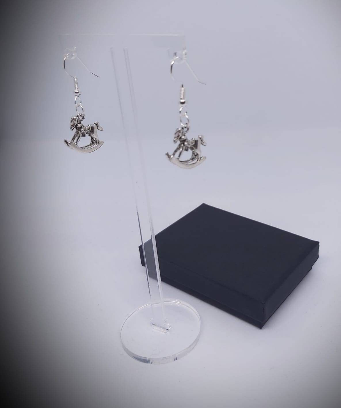 Cute Rocking horse earrings Tibetan silver