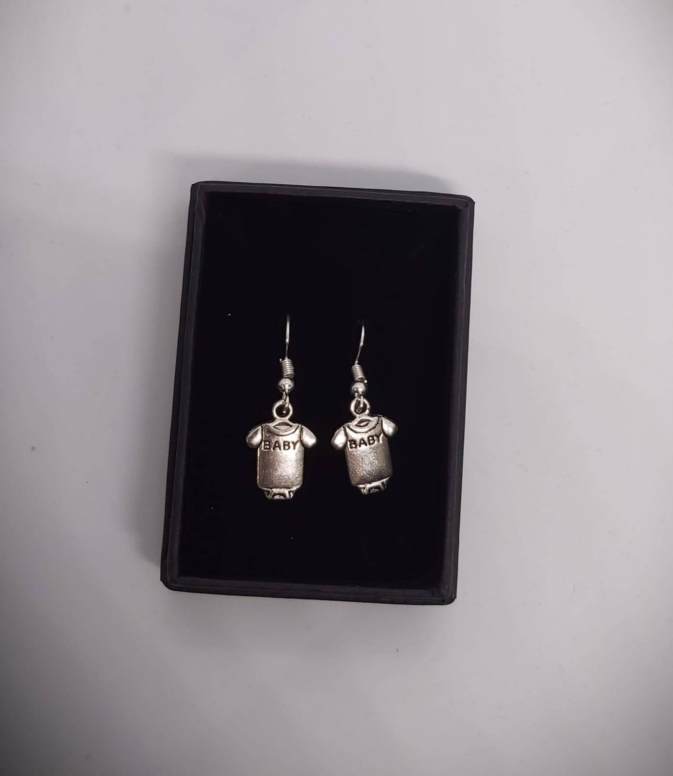 Cute ABDL baby vest earrings Tibetan silver