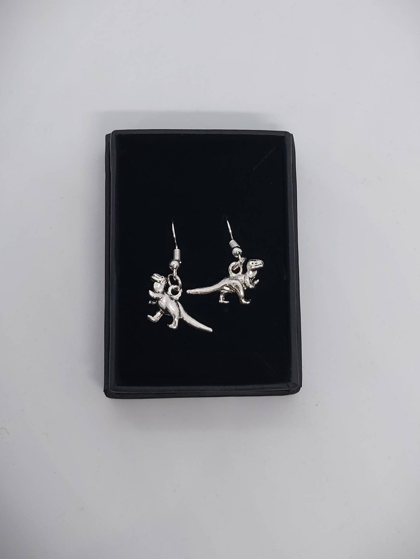 Cute Dinosaur earrings Tibetan silver