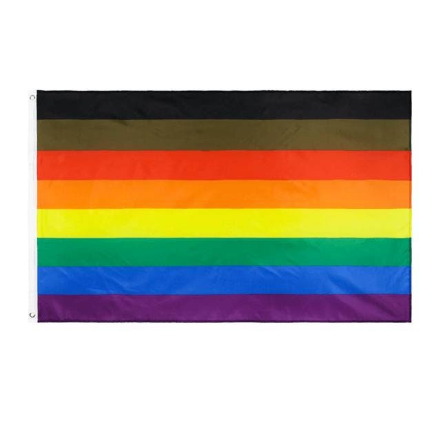 Inclusive Rainbow Flag 3ftx5ft Philly Pride