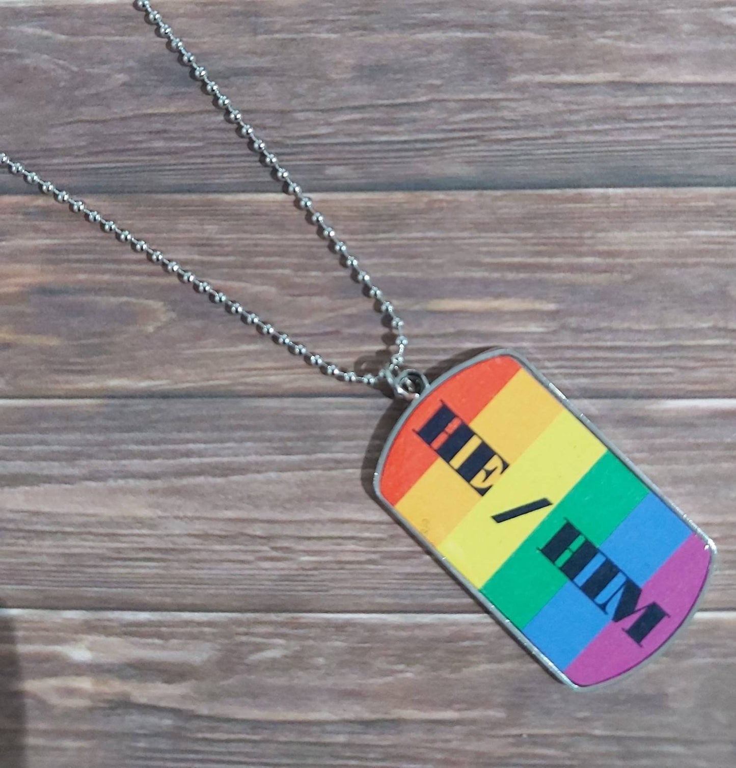 Pronoun Dog Tag Necklace