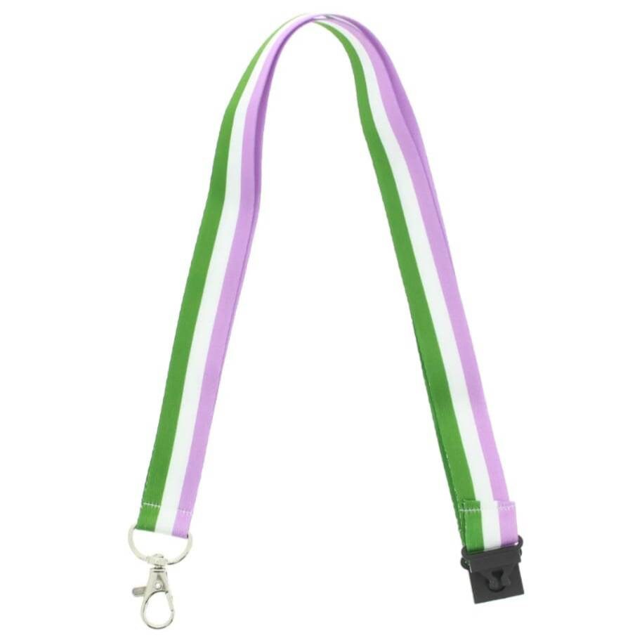 Non Binary LGBTQIA lanyard with safety clip