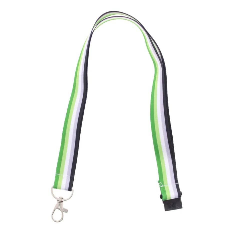 Aromantic LGBTQIA lanyard with safety clip