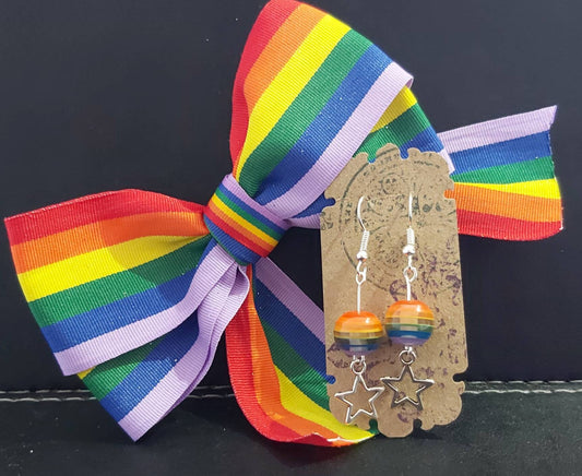 Rainbow star earrings