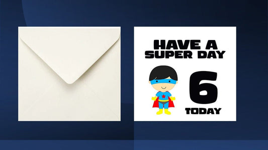 Super Hero Birthday Card Kids Age Card
