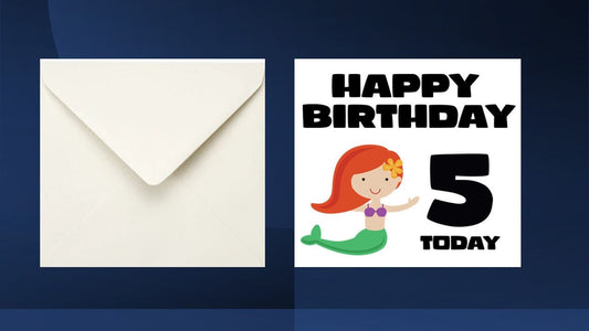 Mermaid Birthday Card Kids Age Card