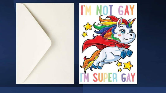 Super Gay Unicorn Pride Card LGBT