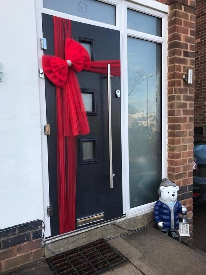 Christmas Door Bow Handmade, Durable and Reusable.