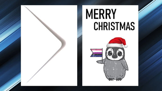 LGBTQIA+ Penguin Christmas Card