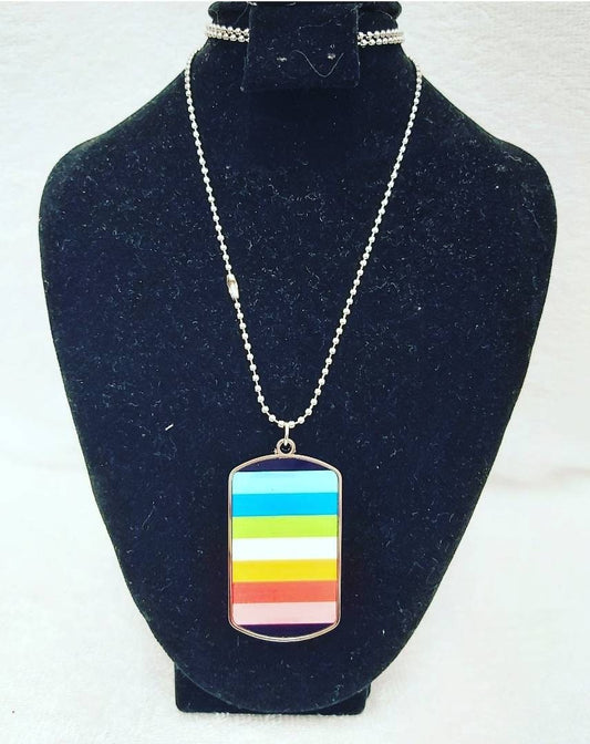 Queer Pride Dog Tag Necklace