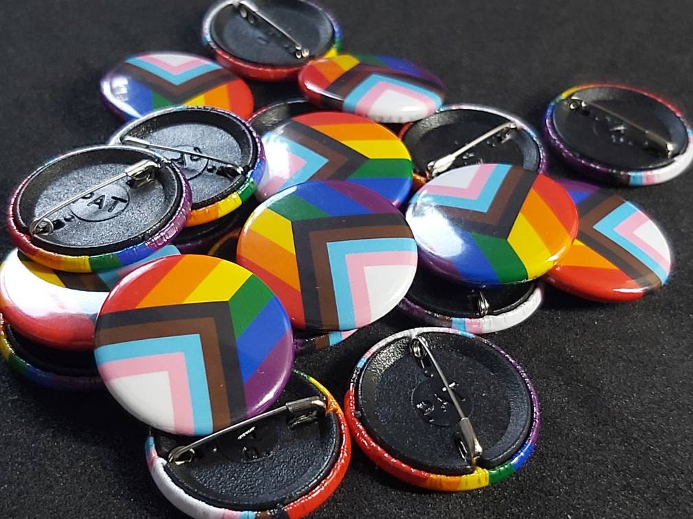 Progressive rainbow pride lgbtqi+ pride pin