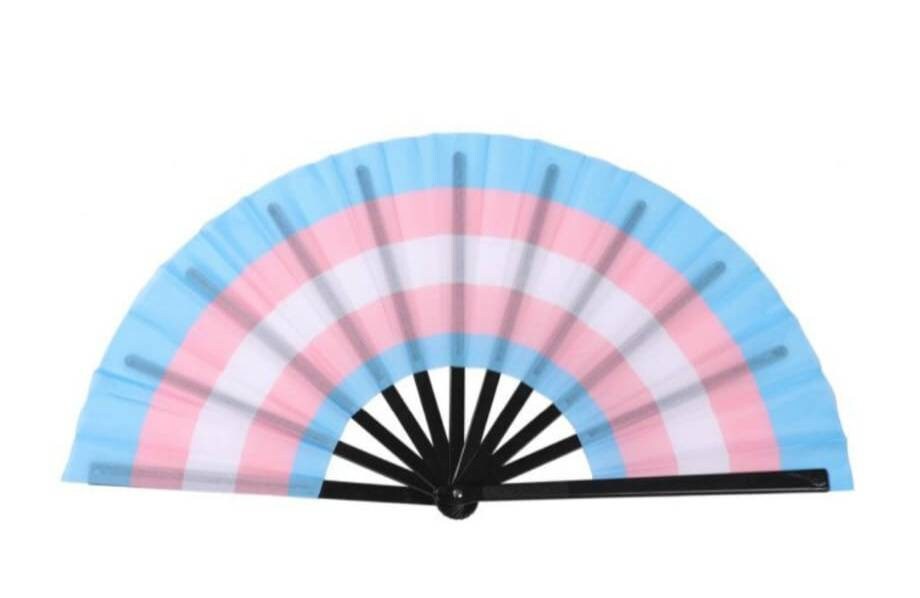 Pink Holographic Large Loud Clack Folding Fan