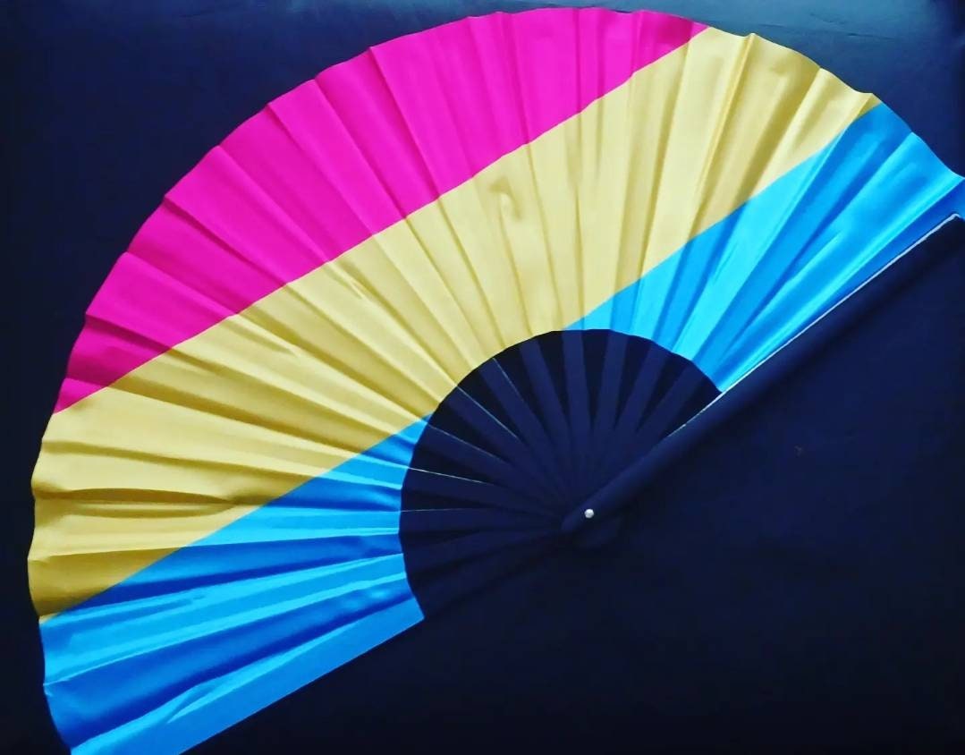 Pride Lesbian Large Loud Clack Folding Fan Bamboo style