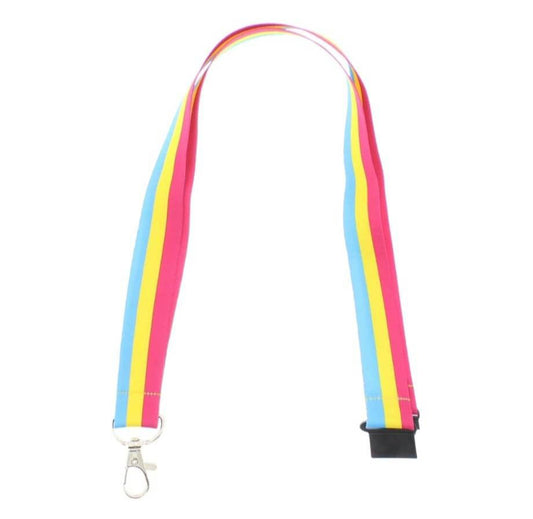 Pansexual LGBTQIA lanyard with safety clip